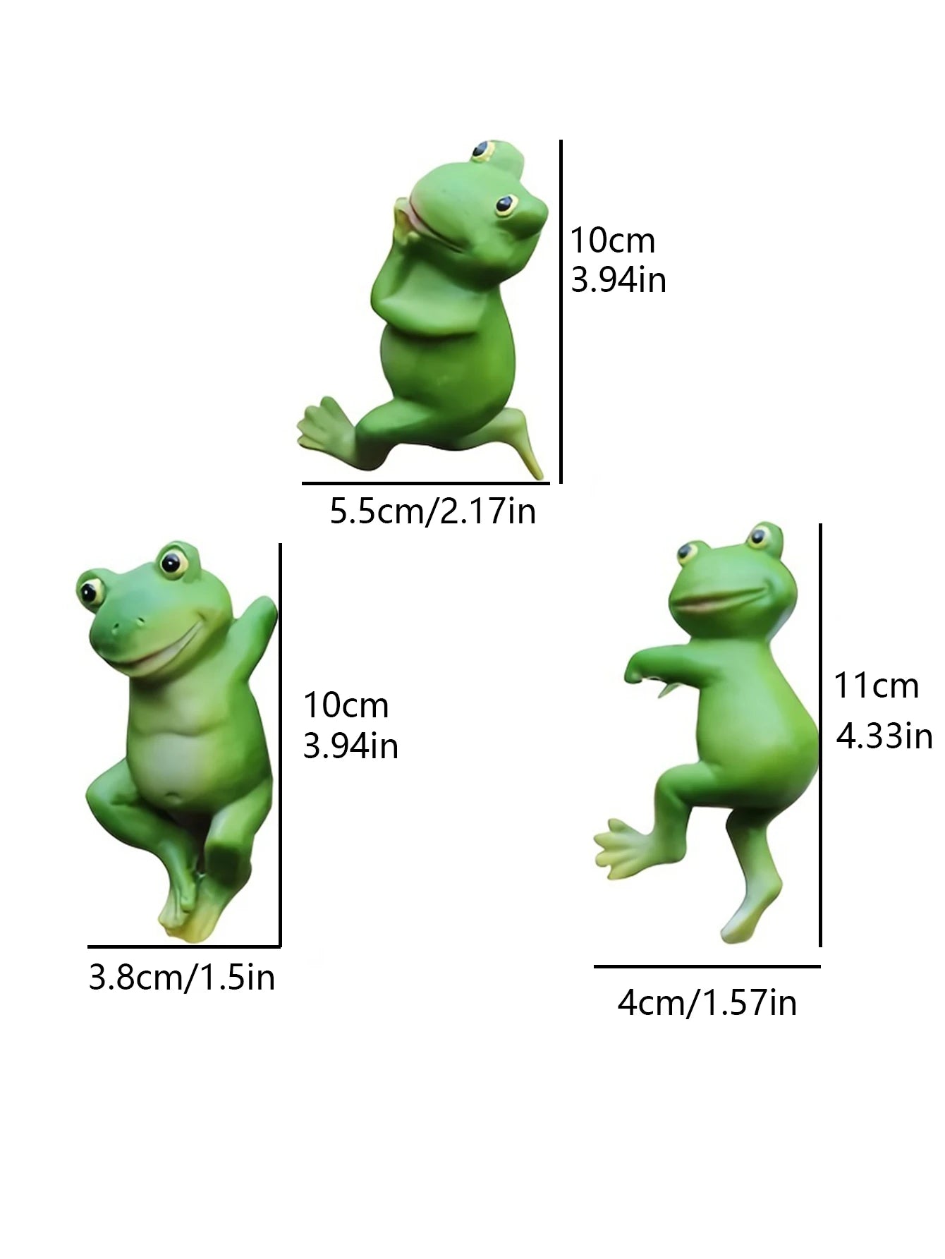 3pc garden garden art bonsai ornaments decorative creative cartoon animal frog hanging pot climbing tank rabbit resin