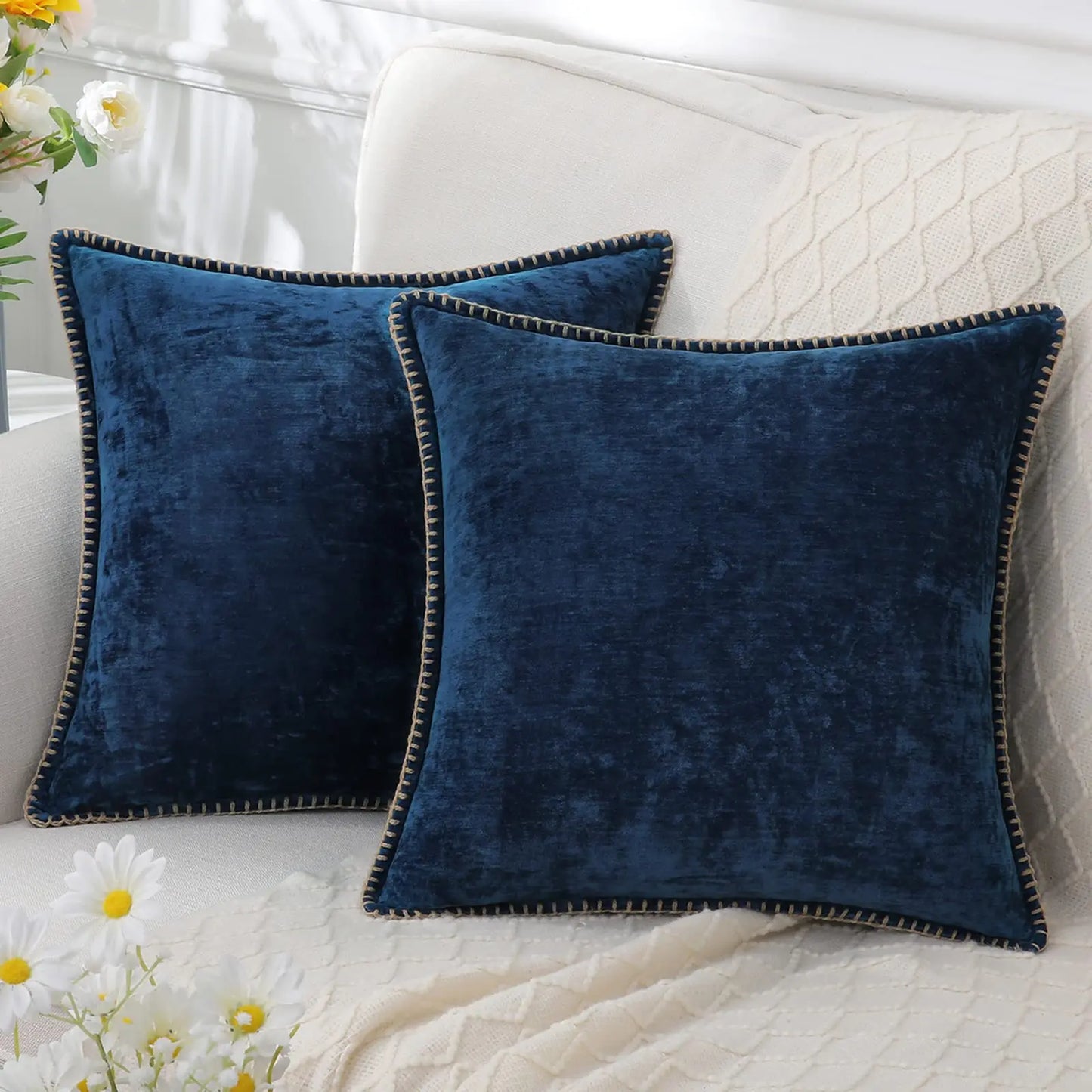 Olanly Chenille Cushion Cover 45x45 Pillow Cover 40x40cm Sofa Decorative Throw Pillow Case Soft Luxury For Living Room Decor