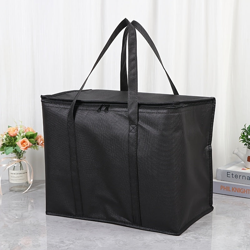 XL Insulated Bag: Keep items hot or cold for hours - grocery outdoor tote bag, reusable insulated cooler bag, portable, lightweight and sturdy with a zipper, suitable for camping, parties and festivals. Do not contact food.