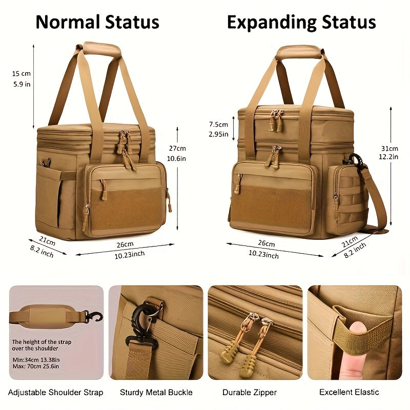 [Tactical Lunch Box] Insulated Tactical Lunch Box | Men's Adult Bag, Dual Compartments, Large Capacity, Non-Food Contact, Work Office Camping Travel, Back to School