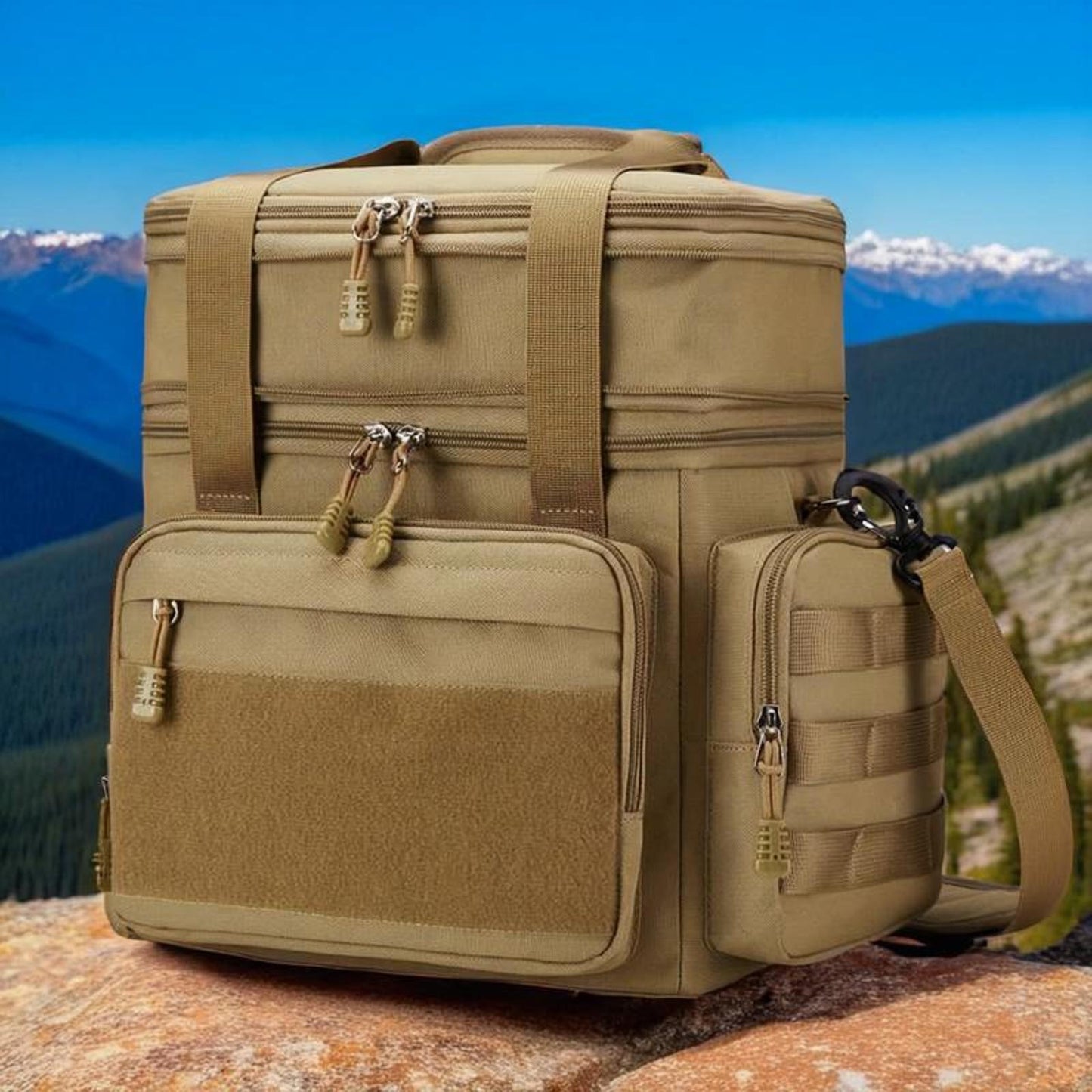 [Tactical Lunch Box] Insulated Tactical Lunch Box | Men's Adult Bag, Dual Compartments, Large Capacity, Non-Food Contact, Work Office Camping Travel, Back to School
