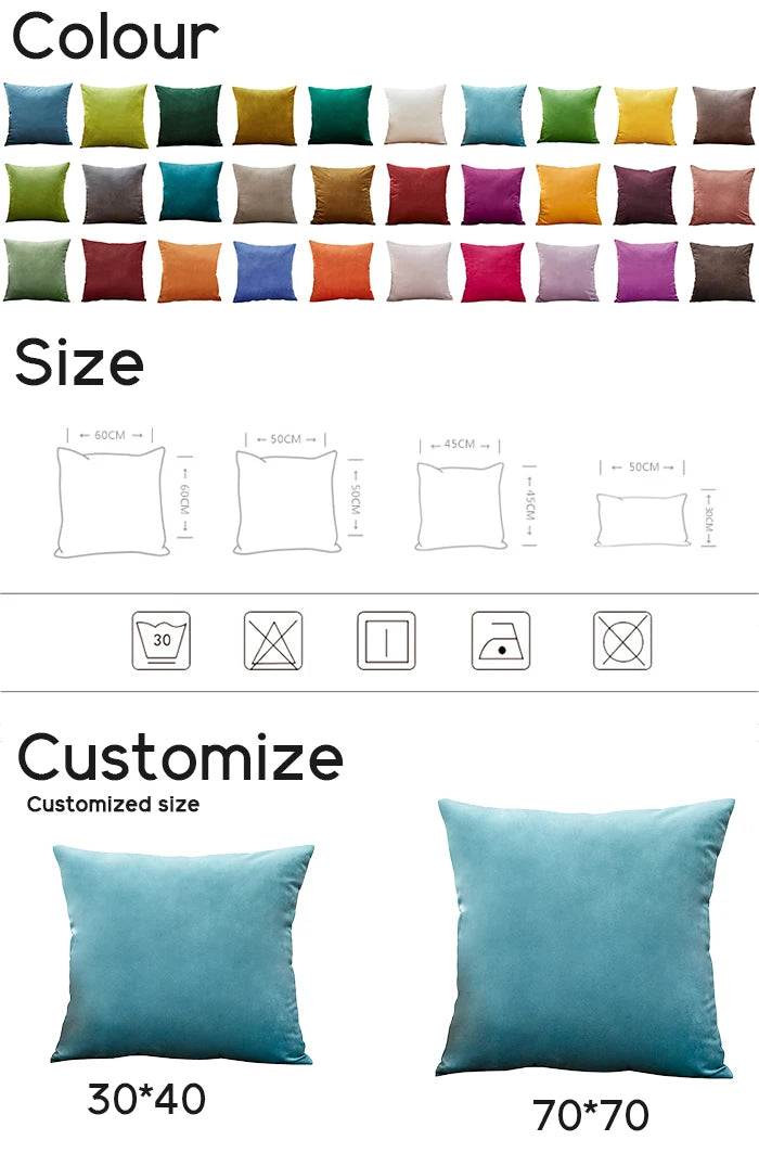 Super Soft Cushion Cover Velvet Pillow Cover For Sofa Living Room Housse De Coussin 45*45 Decorative Pillows Nordic Home Decor