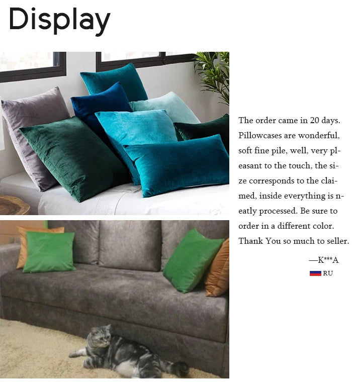 Super Soft Cushion Cover Velvet Pillow Cover For Sofa Living Room Housse De Coussin 45*45 Decorative Pillows Nordic Home Decor
