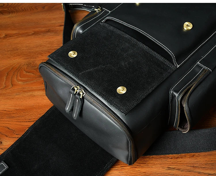 Retro Crazy Horse Leather Men's Backpack male computer bag Large Capacity 15.6 inch laptop bags genuine leather Travel Backpacks