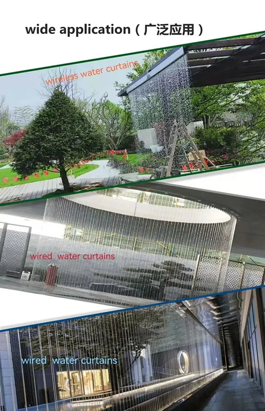 Water curtain flow water trough waterfall DC rain curtain fountain equipment water curtain