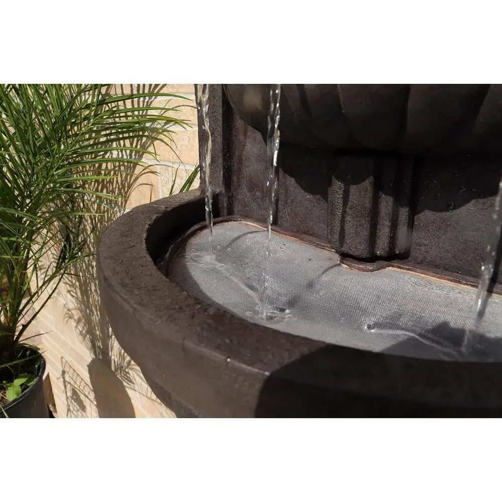 Indoor Outdoor Resin Wall Fountain with Floral Design Thermal-Sensitive Pump Easy Installation Water Feature Decorative Accent