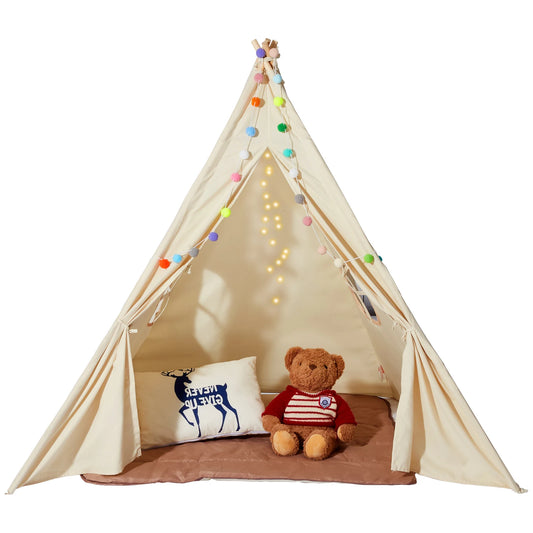 VEVOR Kids Play Tent Teepee Tent for Kids 1-5 Years Old Tent for Kids with Windows for Indoor and Outdoor Toddler Tent