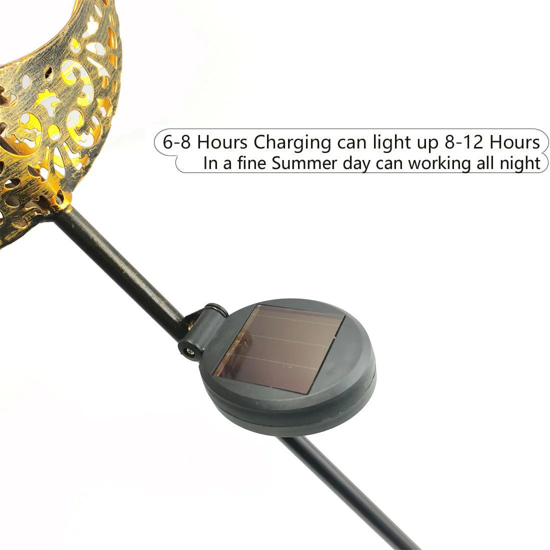 Solar Lawn Moon Sculpture Light Outdoor Courtyard Villa Landscape Plug in Light LED Moon Iron Decoration