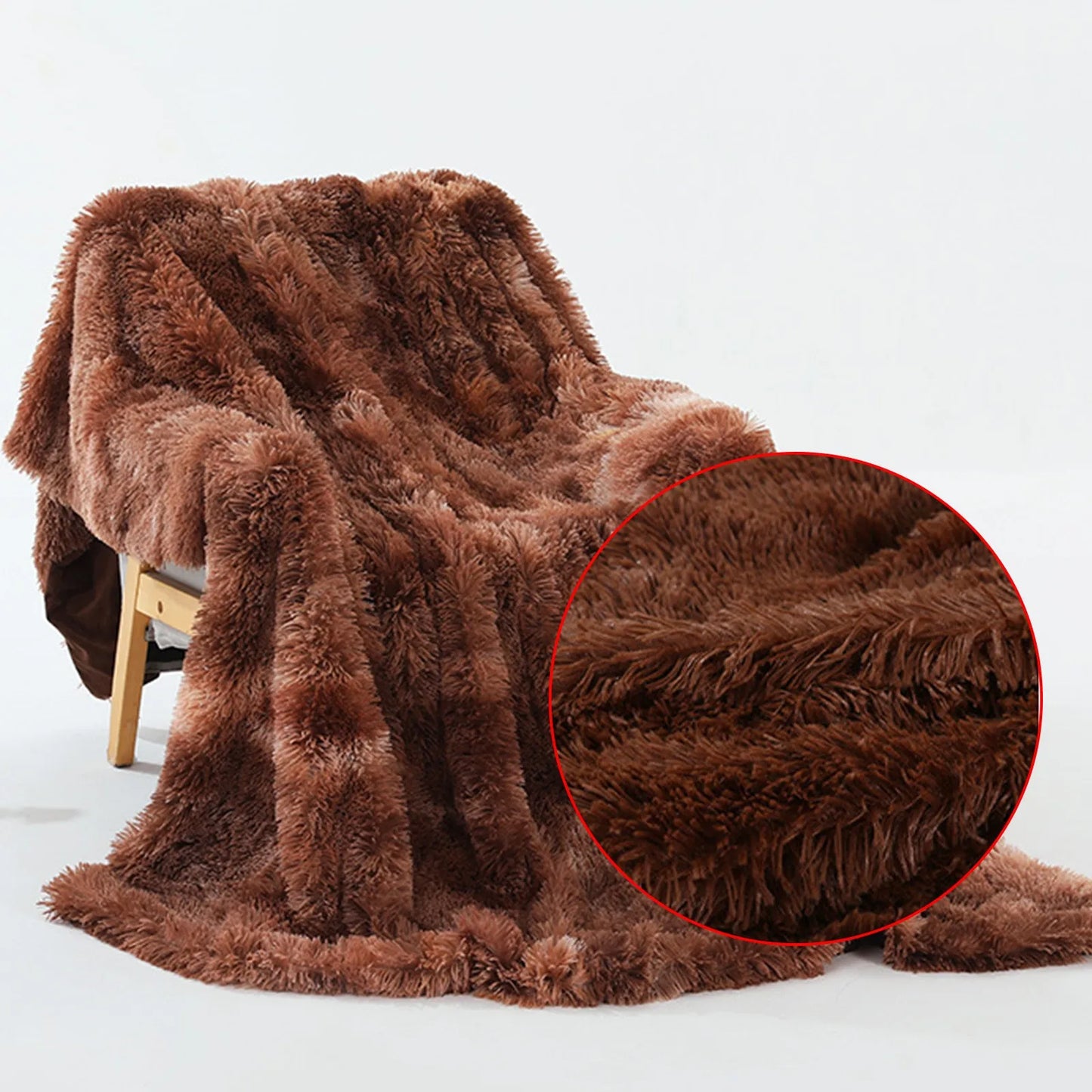 Large Flannel Throw Blanket Long Shaggy Plush Blanket For Couch Sofa Bed Winter Warm Soft Fluffy Faux Fur Bedspread Multi Colors