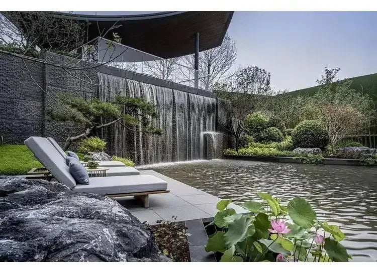 Stainless steel sink outlet, water curtain wall and flowing water landscape, waterfall fountain