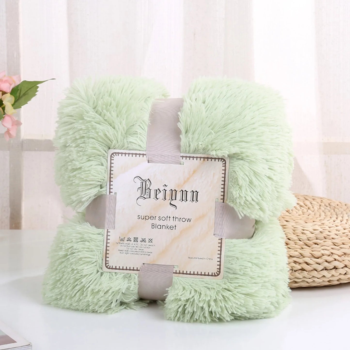 Large Flannel Throw Blanket Long Shaggy Plush Blanket For Couch Sofa Bed Winter Warm Soft Fluffy Faux Fur Bedspread Multi Colors