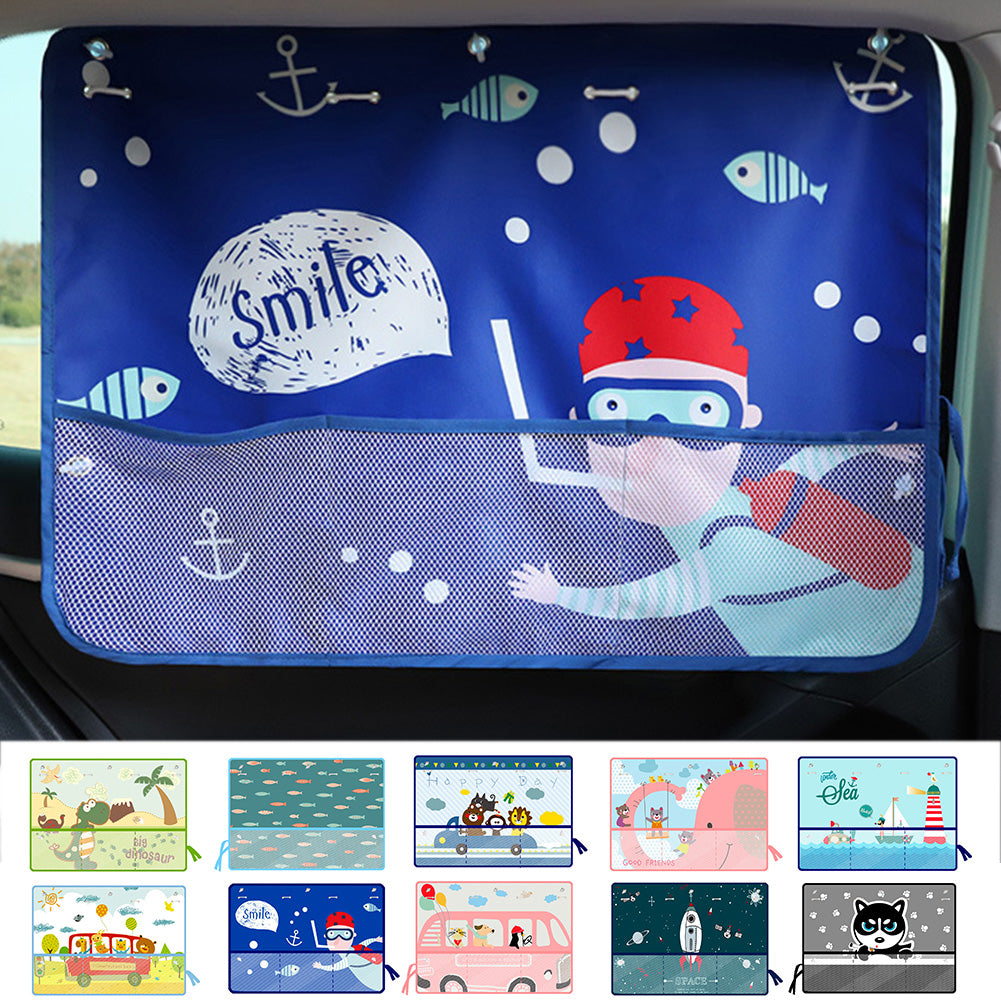 Car Sun Shade UV Protection For Kids Children Front Back Windshiel Curtain Side Window Adjustable Styling Auto  Sunshade Summer