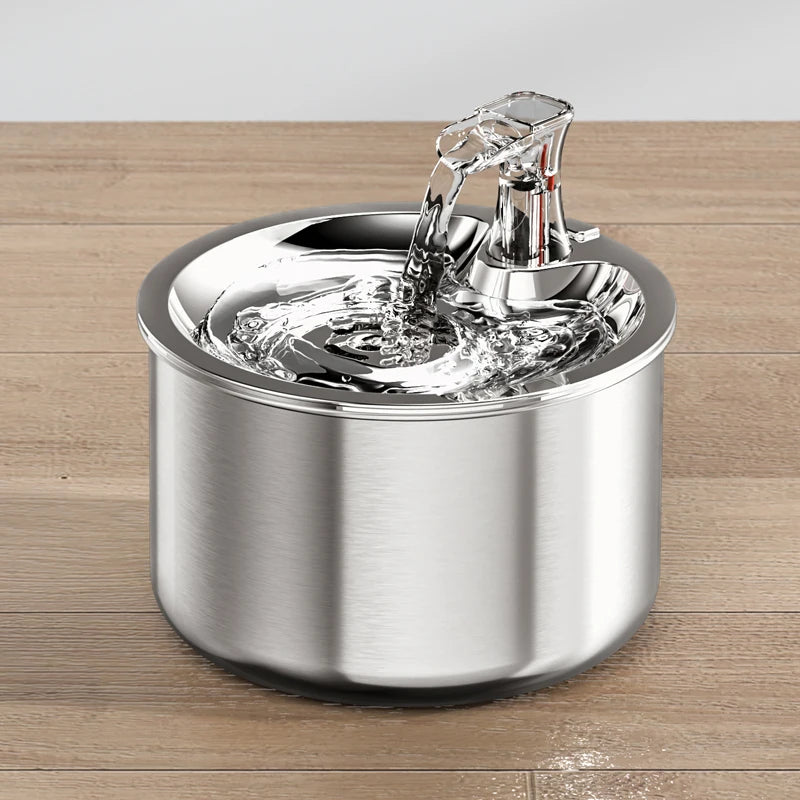 2L fully stainless steel pet water dispenser Automatic cat water fountain with optional sensor  and heater