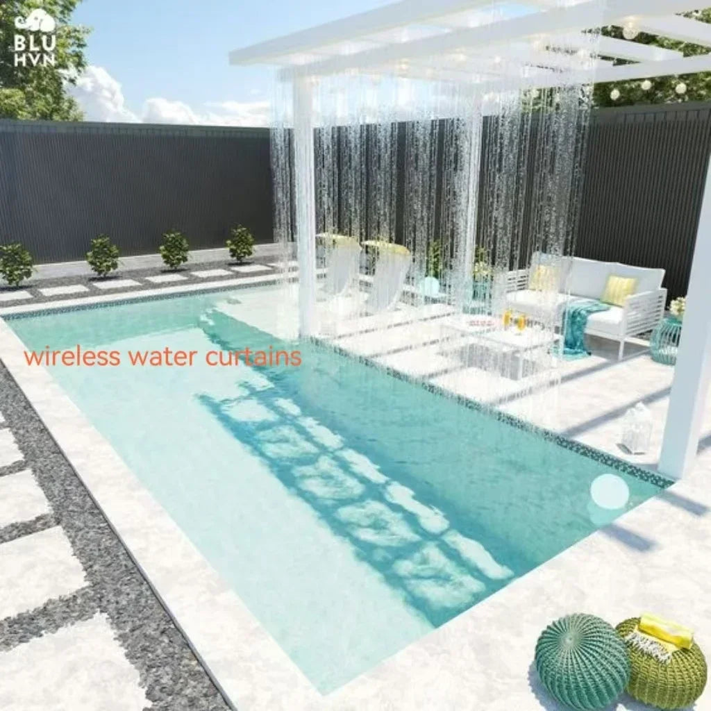 Water curtain flow water trough waterfall DC rain curtain fountain equipment water curtain