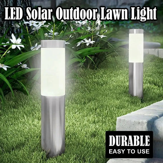 Cylindrical Garden Solar Light Dusk To Dawn Street Lights Garden Solar Powered Outdoor Waterproof Lamp Cool White Bulb Warm