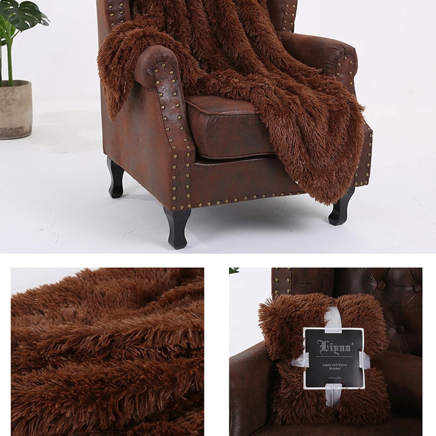 Large Flannel Throw Blanket Long Shaggy Plush Blanket For Couch Sofa Bed Winter Warm Soft Fluffy Faux Fur Bedspread Multi Colors