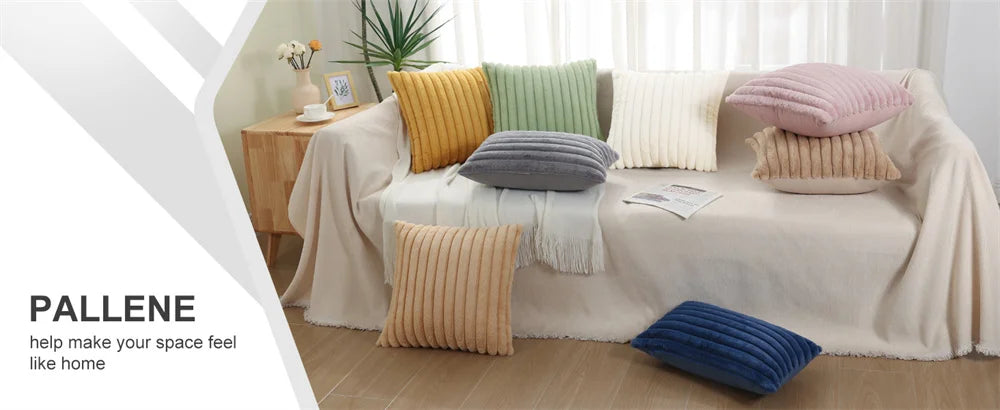 Olanly Faux Fur Pillow Cover 50x50cm Nordic Solid Cushion Cover 45x45 Soft Fluffy Pillowcase Decor Plush Throw Pillow Case Sofa