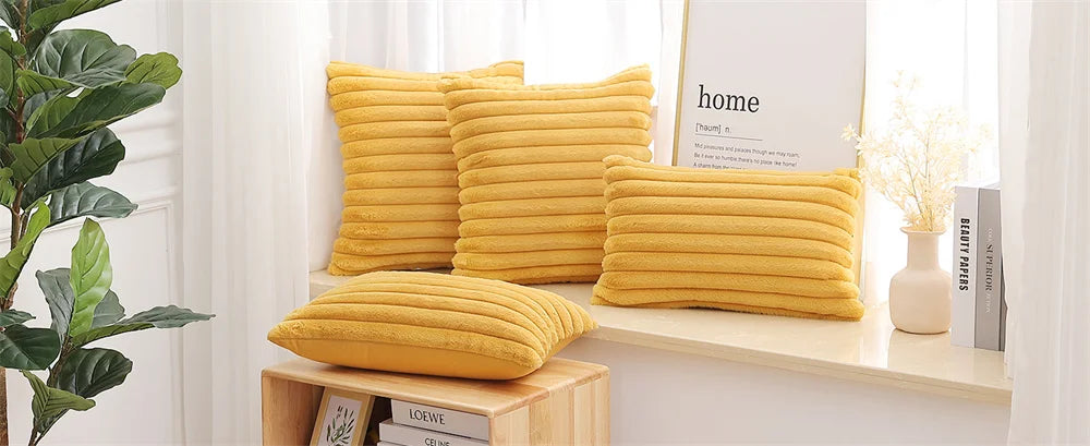 Olanly Faux Fur Pillow Cover 50x50cm Nordic Solid Cushion Cover 45x45 Soft Fluffy Pillowcase Decor Plush Throw Pillow Case Sofa