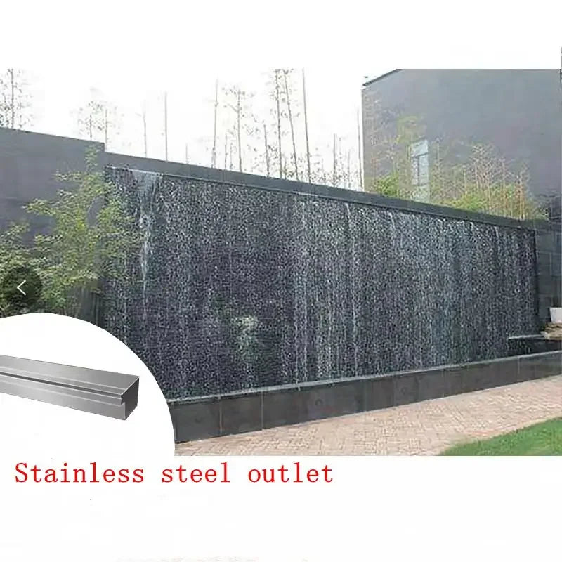 Stainless steel sink outlet, water curtain wall and flowing water landscape, waterfall fountain