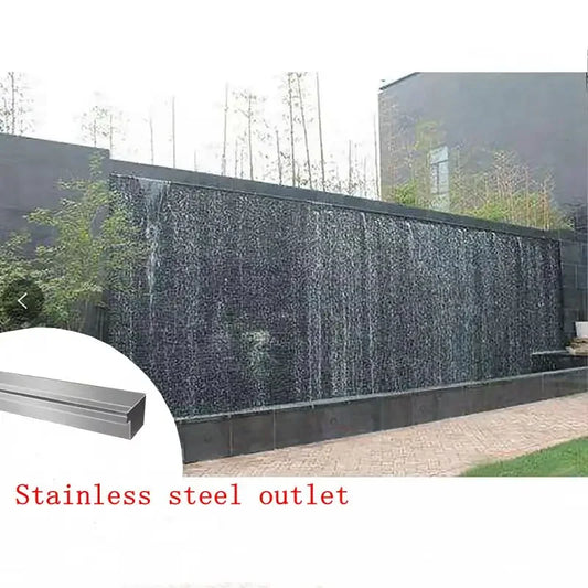 Stainless steel sink outlet, water curtain wall and flowing water landscape, waterfall fountain