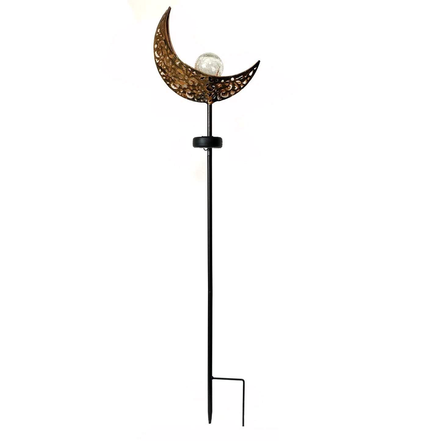 Solar Lawn Moon Sculpture Light Outdoor Courtyard Villa Landscape Plug in Light LED Moon Iron Decoration