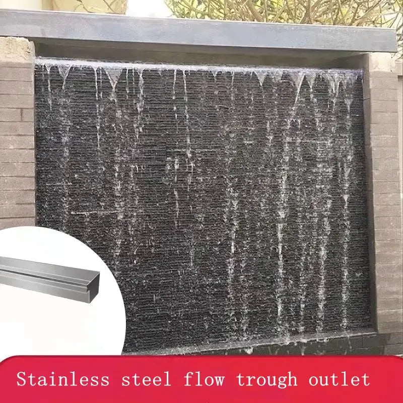 Stainless steel sink outlet, water curtain wall and flowing water landscape, waterfall fountain