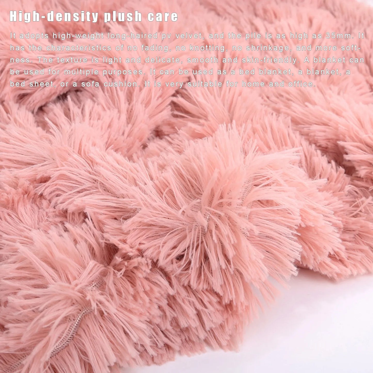 Large Flannel Throw Blanket Long Shaggy Plush Blanket For Couch Sofa Bed Winter Warm Soft Fluffy Faux Fur Bedspread Multi Colors