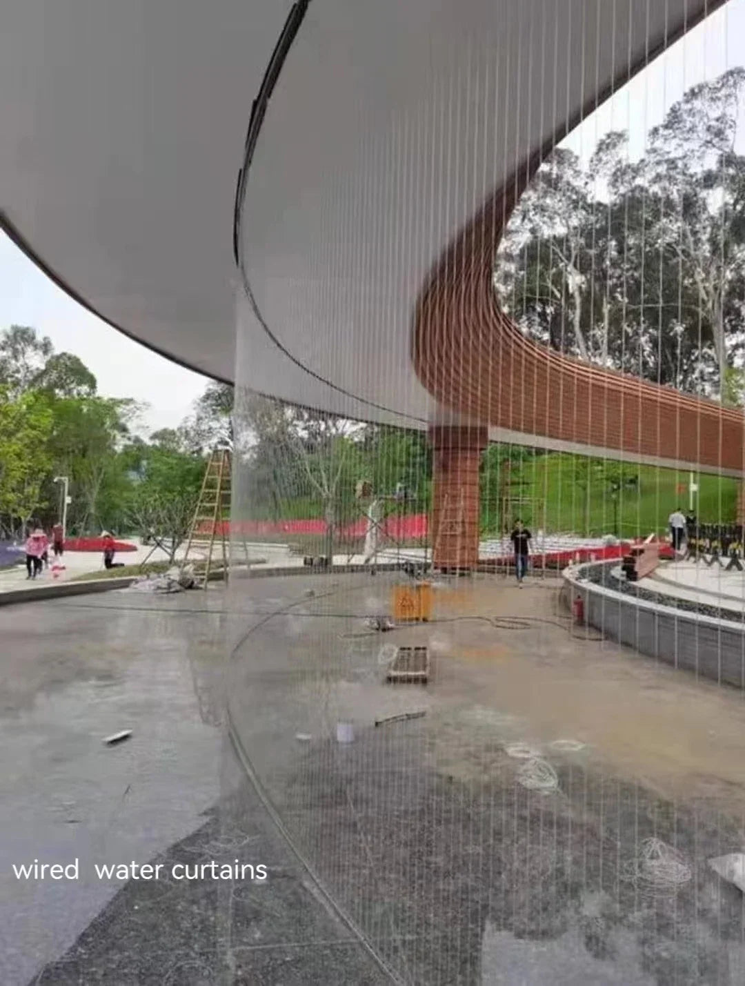 Water curtain flow water trough waterfall DC rain curtain fountain equipment water curtain