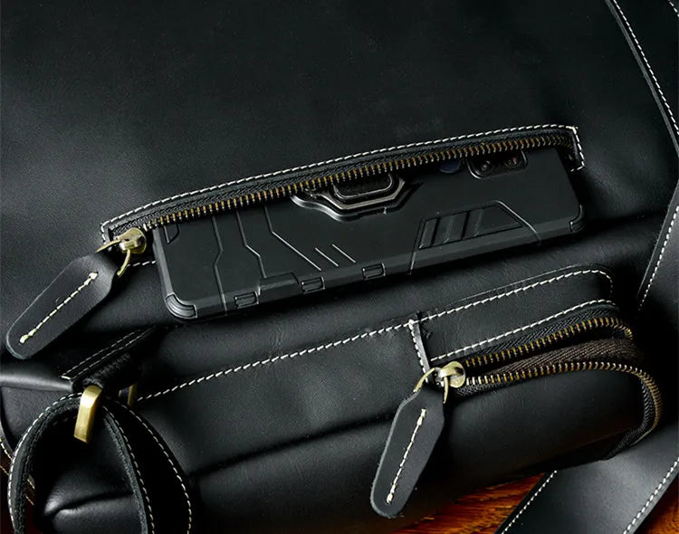 Retro Crazy Horse Leather Men's Backpack male computer bag Large Capacity 15.6 inch laptop bags genuine leather Travel Backpacks