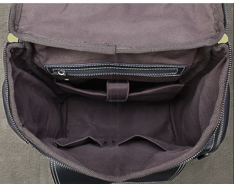Retro Crazy Horse Leather Men's Backpack male computer bag Large Capacity 15.6 inch laptop bags genuine leather Travel Backpacks