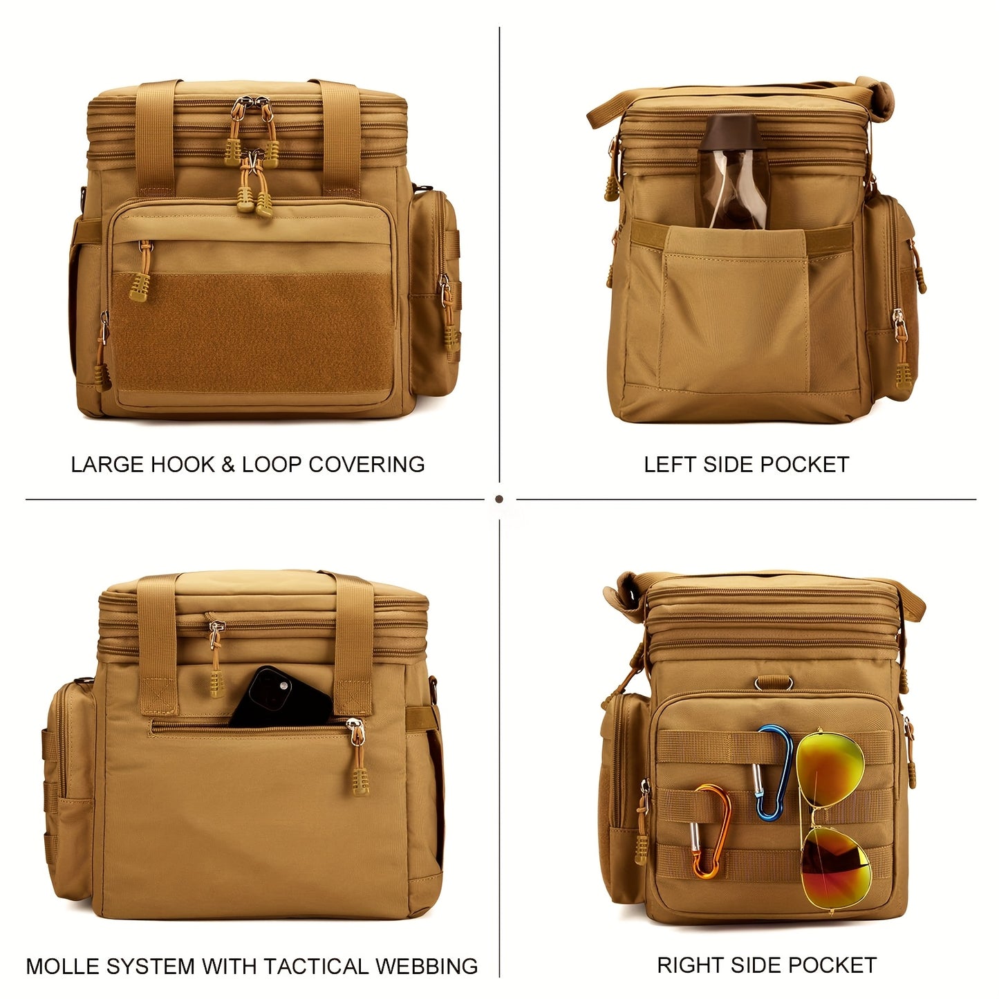[Tactical Lunch Box] Insulated Tactical Lunch Box | Men's Adult Bag, Dual Compartments, Large Capacity, Non-Food Contact, Work Office Camping Travel, Back to School